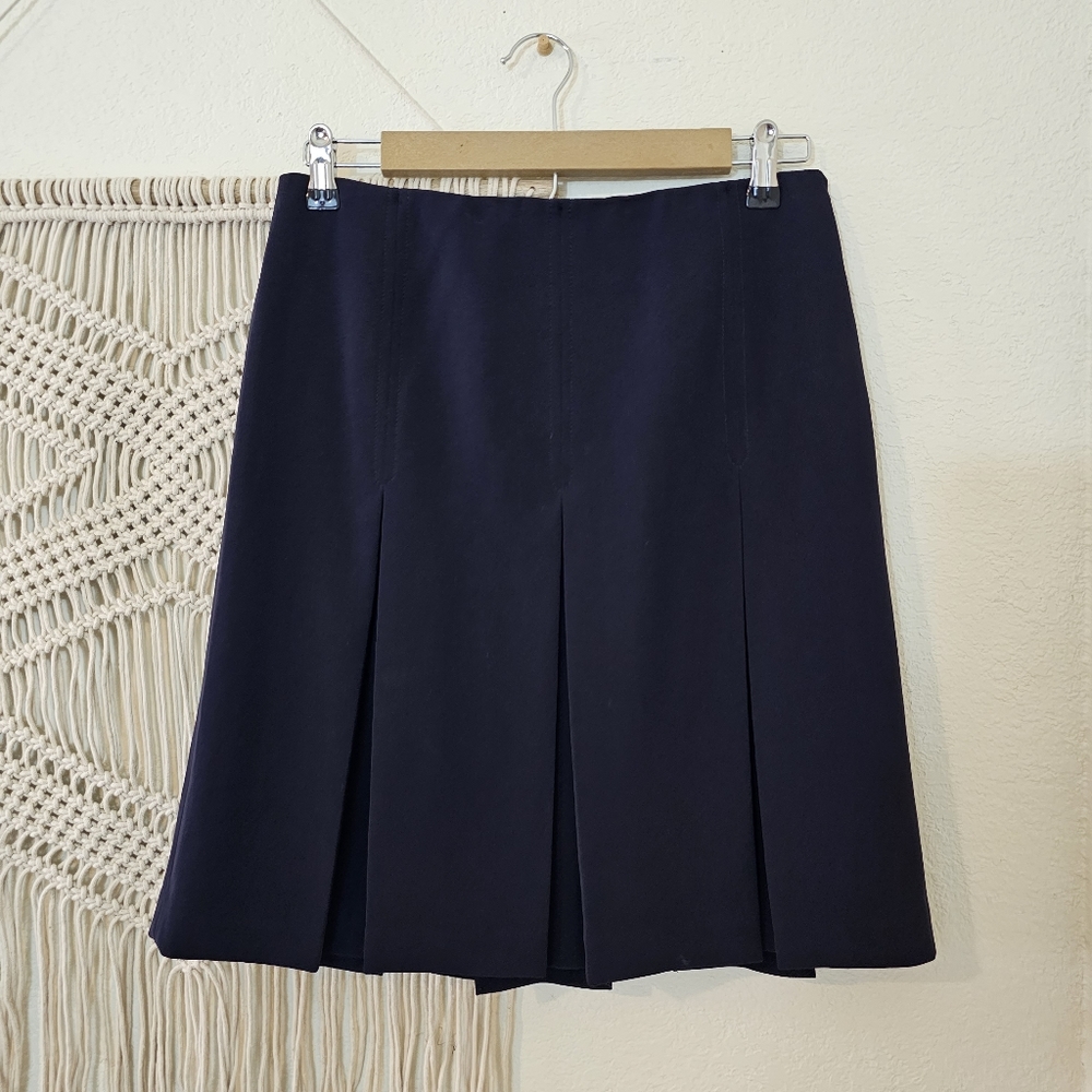 WORTH New York Navy Pleated Mini Skirt! Size 2